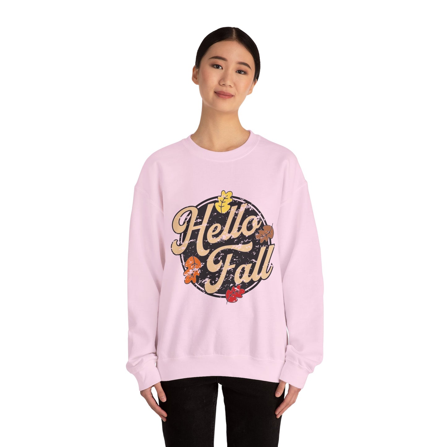 Hello Fall Crewneck Sweatshirt | Cozy Autumn Apparel, Seasonal Gift, Hello Fall Sweatshirt, Perfect for Thanksgiving, Cozy Casual Wear
