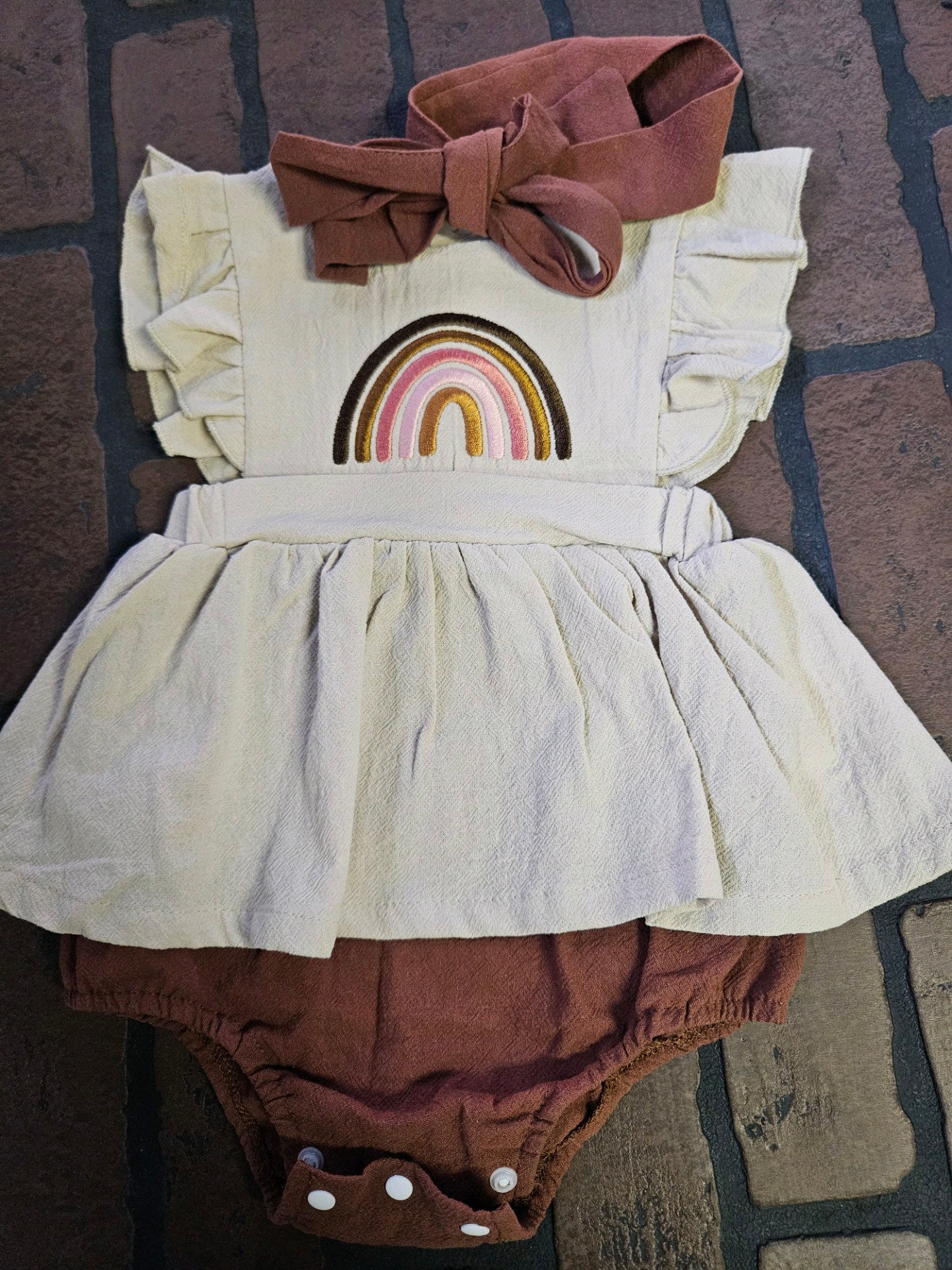 Rainbow neutral dress