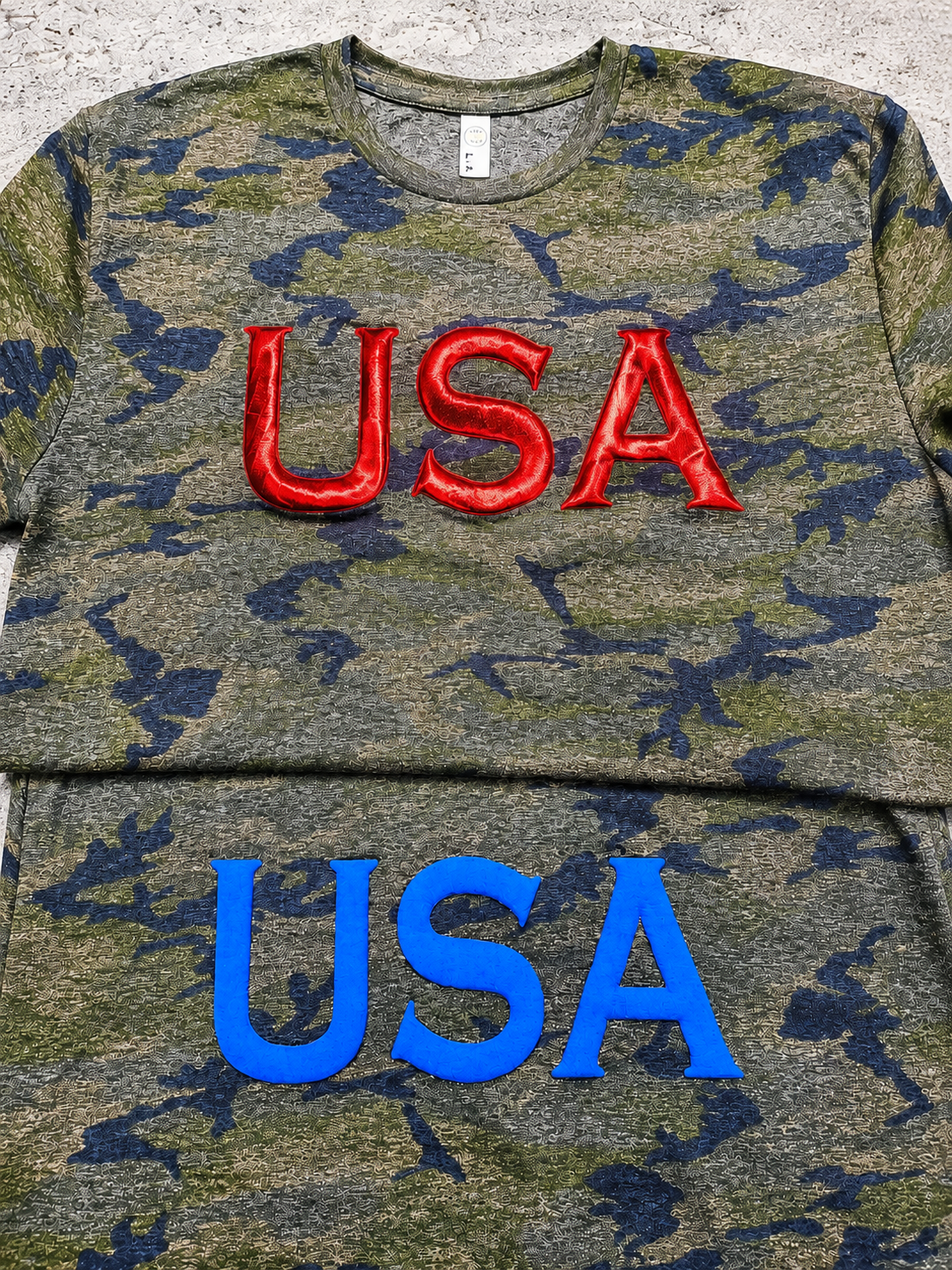 USA puff vinyl camo shirt