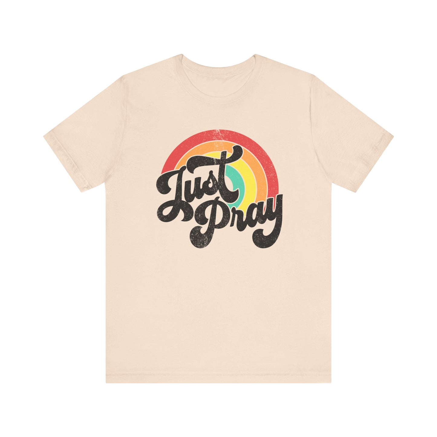 Just Pray Rainbow Tee, Unisex Jersey T-Shirt, Inspirational Fashion, Faith-Based Apparel, Gift for Friends, Spiritual Style
