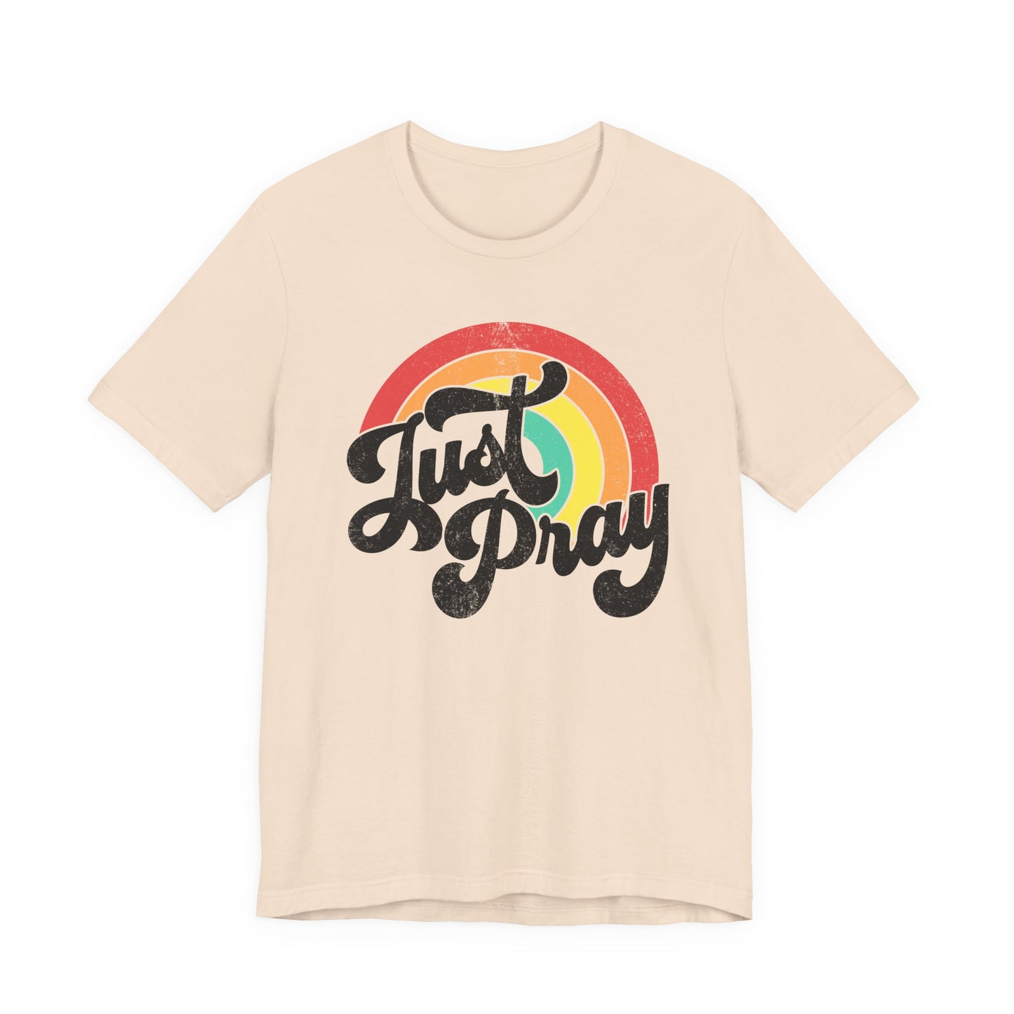 Just Pray Rainbow Tee, Unisex Jersey T-Shirt, Inspirational Fashion, Faith-Based Apparel, Gift for Friends, Spiritual Style