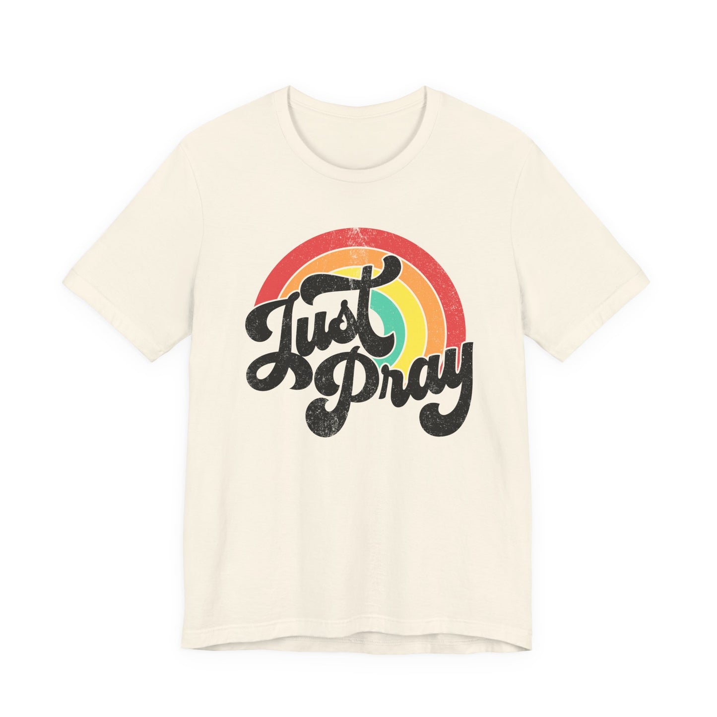 Just Pray Rainbow Tee, Unisex Jersey T-Shirt, Inspirational Fashion, Faith-Based Apparel, Gift for Friends, Spiritual Style