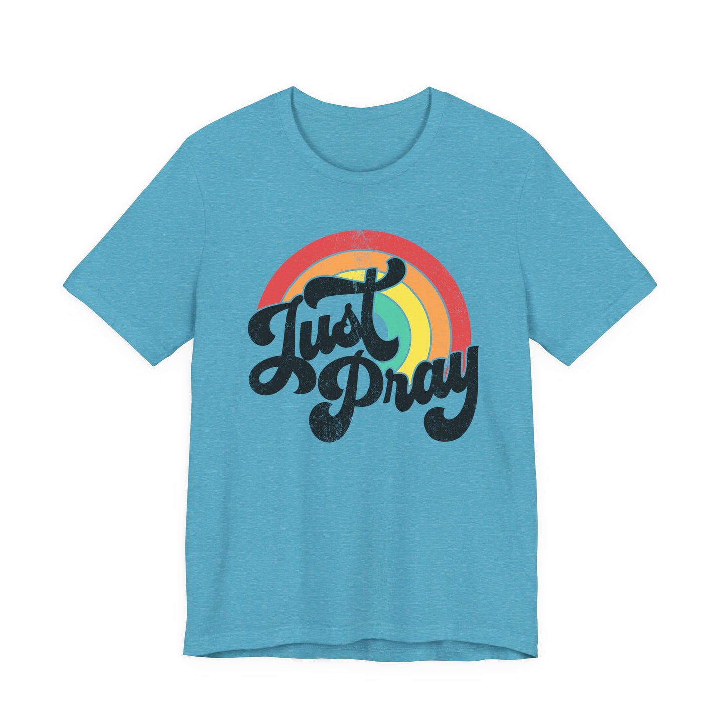 Just Pray Rainbow Tee, Unisex Jersey T-Shirt, Inspirational Fashion, Faith-Based Apparel, Gift for Friends, Spiritual Style