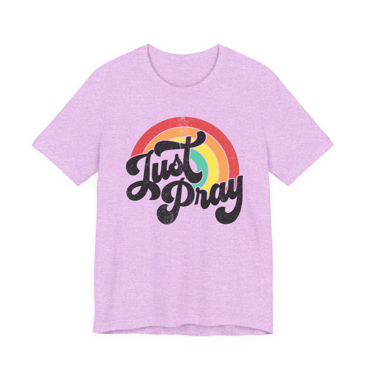 Just Pray Rainbow Tee, Unisex Jersey T-Shirt, Inspirational Fashion, Faith-Based Apparel, Gift for Friends, Spiritual Style