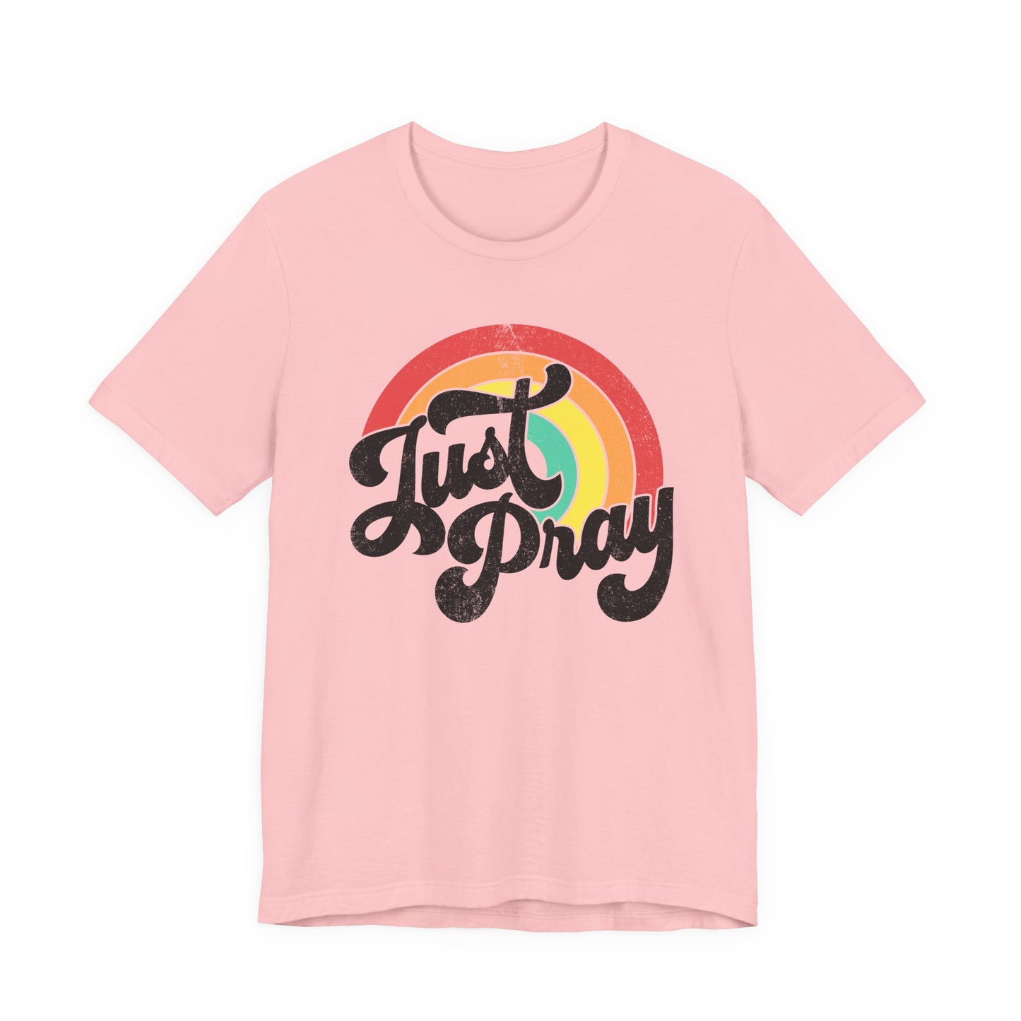 Just Pray Rainbow Tee, Unisex Jersey T-Shirt, Inspirational Fashion, Faith-Based Apparel, Gift for Friends, Spiritual Style