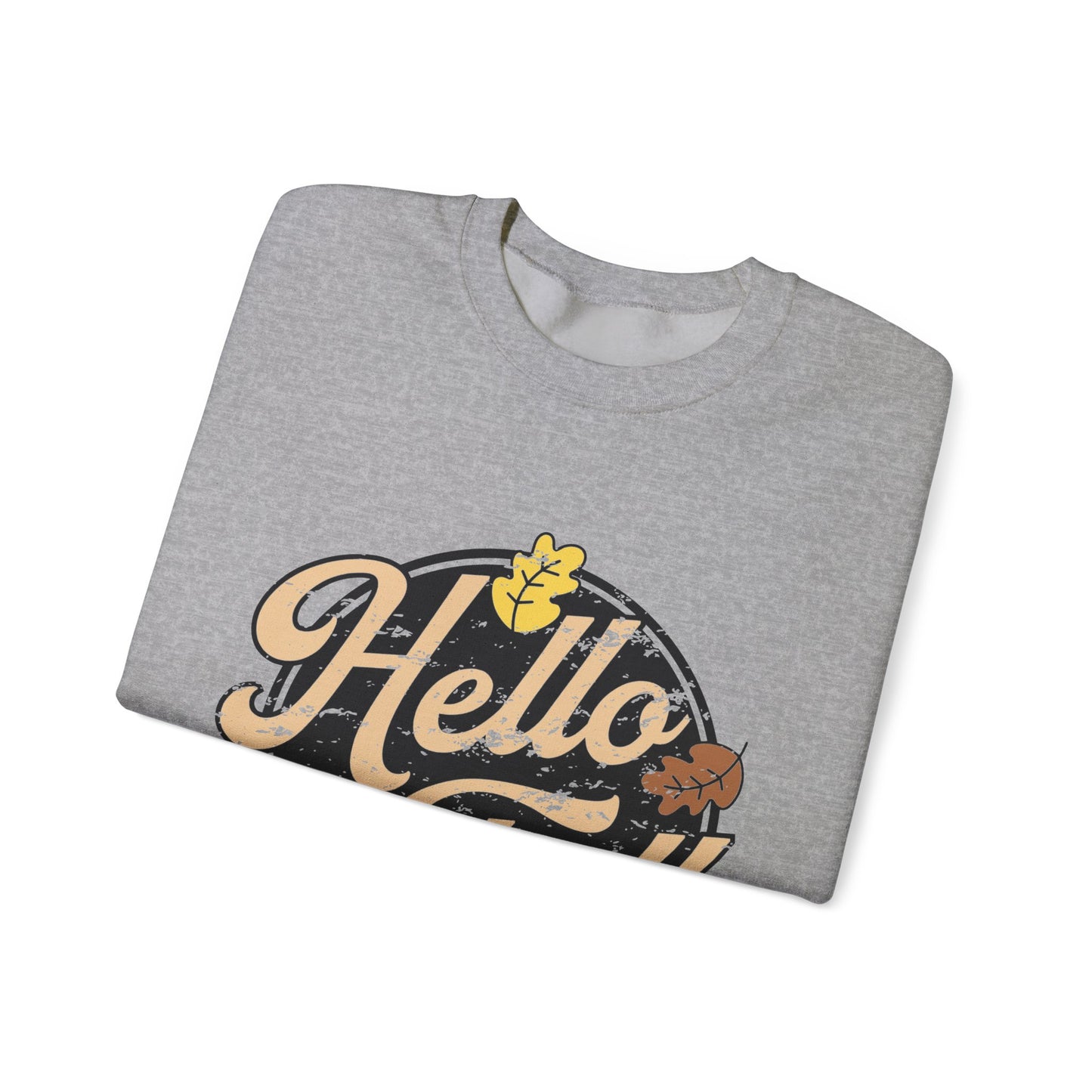 Hello Fall Crewneck Sweatshirt | Cozy Autumn Apparel, Seasonal Gift, Hello Fall Sweatshirt, Perfect for Thanksgiving, Cozy Casual Wear