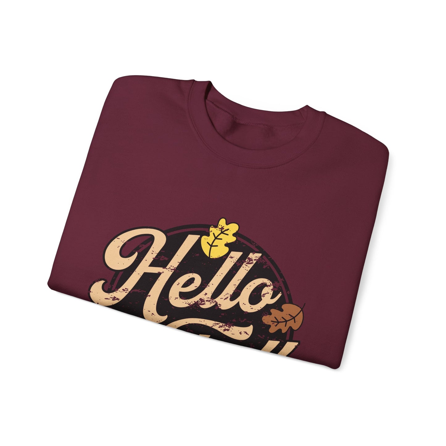 Hello Fall Crewneck Sweatshirt | Cozy Autumn Apparel, Seasonal Gift, Hello Fall Sweatshirt, Perfect for Thanksgiving, Cozy Casual Wear