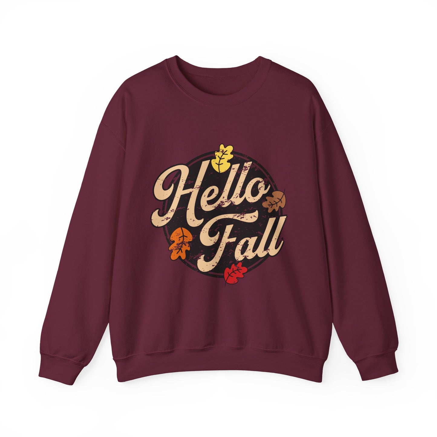 Hello Fall Crewneck Sweatshirt | Cozy Autumn Apparel, Seasonal Gift, Hello Fall Sweatshirt, Perfect for Thanksgiving, Cozy Casual Wear