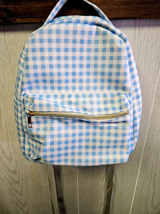 Blue Plaid Backpack