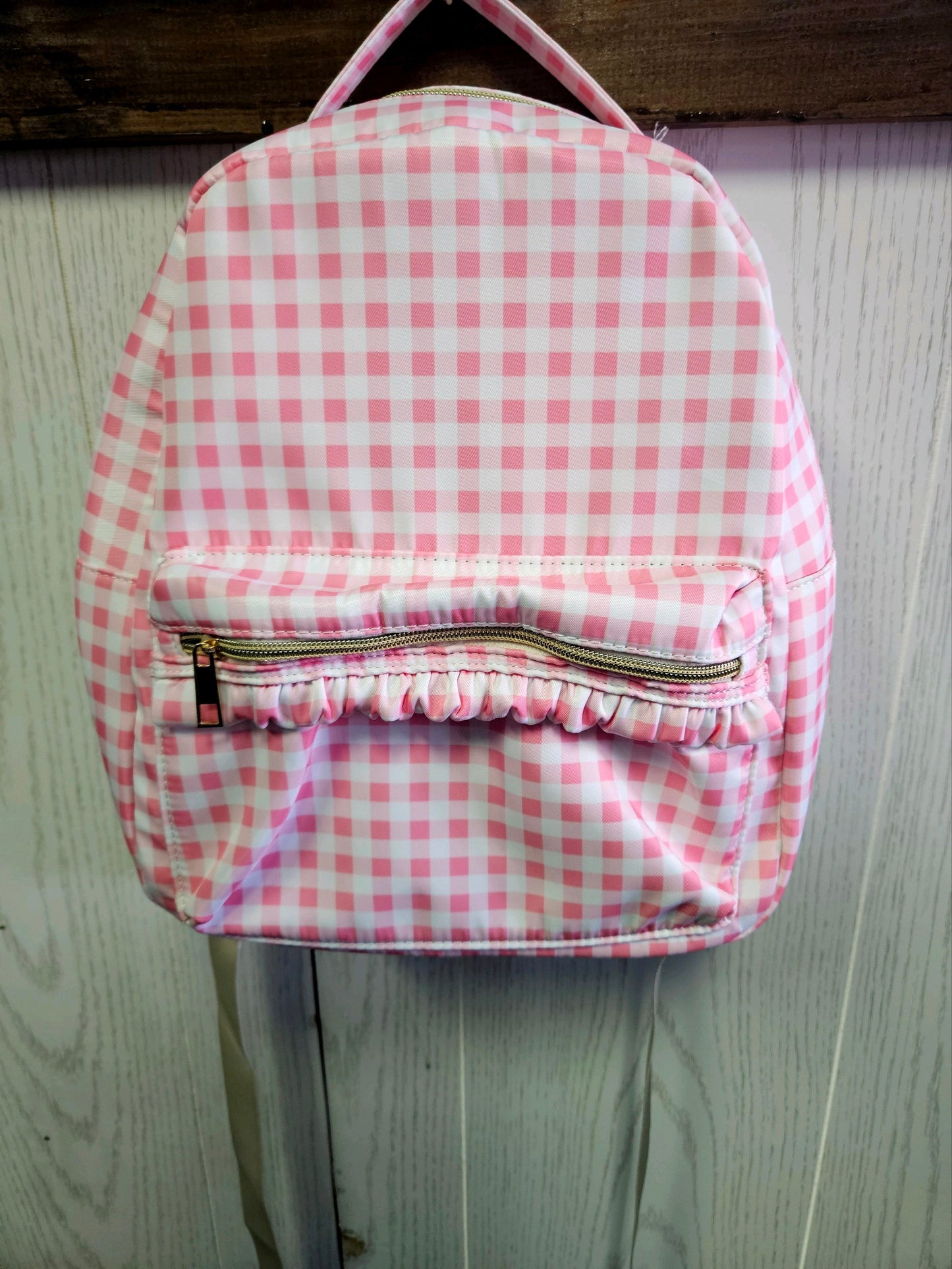 Pink Plaid Backpack